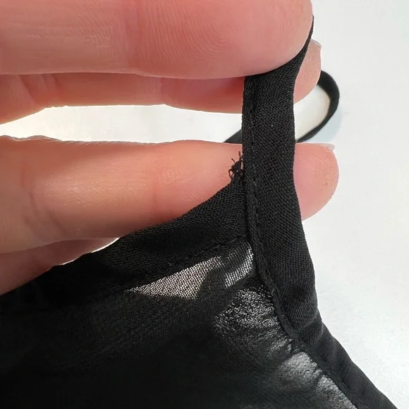 Y2K Sheer Black Cami Sleeveless Tank Top Size Medium - Picture 7 of 11